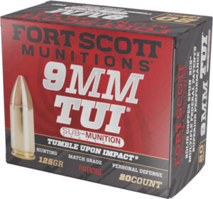 FORT SCOTT 9MM LUGER 125GR TUI - COPPER SUBSONIC 20RD 25BX/CS