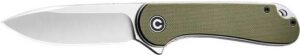 CIVIVI KNIFE ELEMENTUM 2.96" - GREEN G10/SATIN D2 LINER LOCK