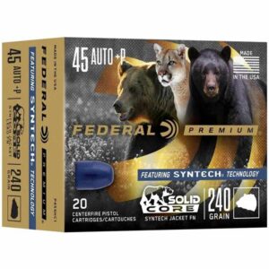 Federal Solid Core Handgun Ammunition .45 Auto(+P) 240 gr TSJ 20/ct