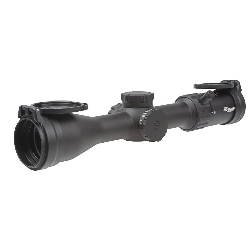Sig Sauer Whiskey 4 Low Profile Rifle Scope 3-12x44 30mm SFP Hellfire Quadplex Illum Capped 0.25 MOA - Black